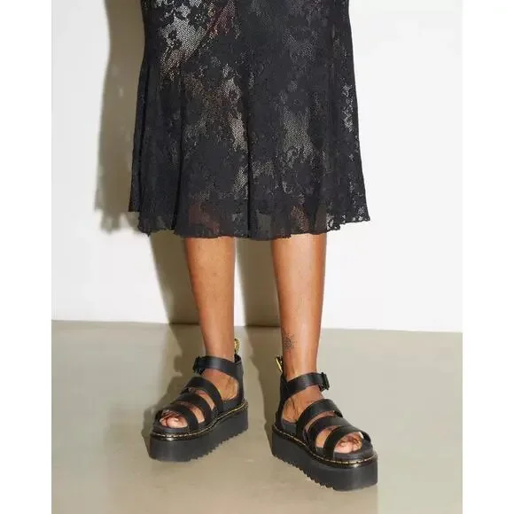 Dr. Martens Black Platform Sandals 7 - Picture 2 of 6